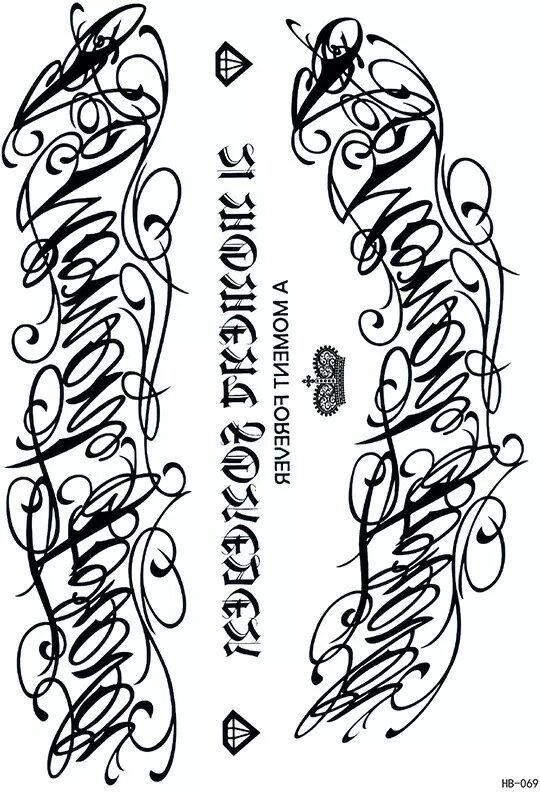 INF Temporäre Tattoo-Armhülle - 5er-Pack Modell 3