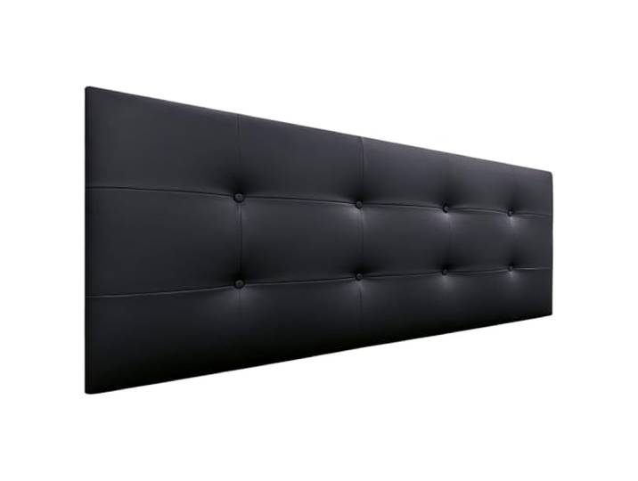 DHOME Kopfteil, gepolstertes Bett Kopfteil 8cm dick. Gepolstertes Kopfteil ACUALINE Stoff und Kunstleder. Bett-Kopfteile (Kuntsleder Schwarz, 160cm (Betten 150/160))