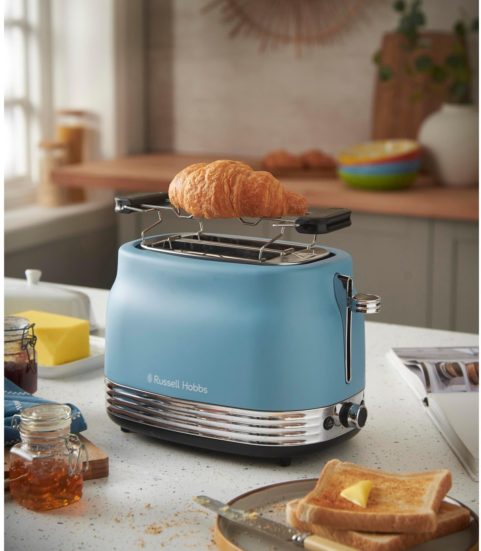 Toaster "Hanley Retro", blau, Toaster, Toaster blau Einheitsgröße