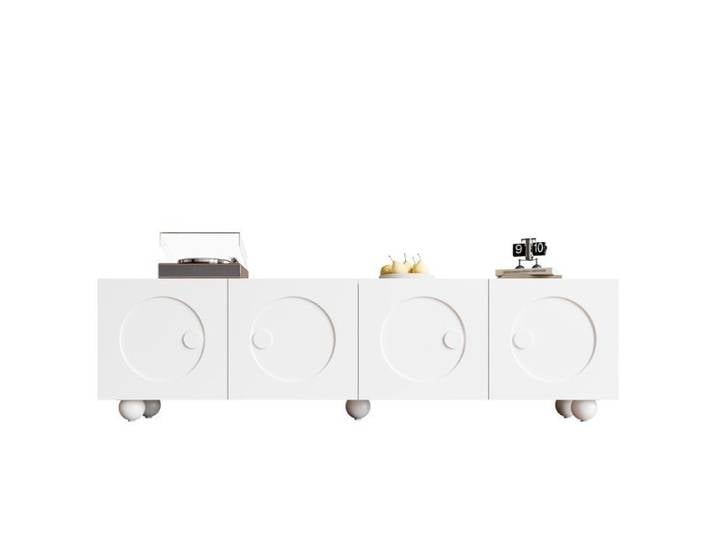 Meuble TV - 5x38 - blanc moderne support TV panneau TV meub espace de vie intérieur moderne - Blanc - Pour Maison