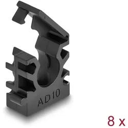 DELOCK Kabelschlauchhalter Verschlussclip 10mm 8Stk Schwarz