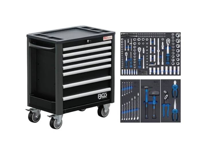 BGS 4140 Servante d’atelier 7 tiroirs hauteur très réduite avec 209 outils