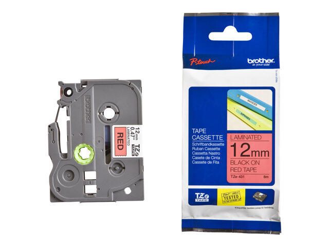 Brother Original P-Touch Farbband schwarz auf rot (TZE-431) TZE431