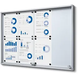 Exposicionate Magnetischer Schaukasten für Innenräume Slim mit Schiebetüren mit Sicherheitsecken 8 x A4 SCSLR8xA4