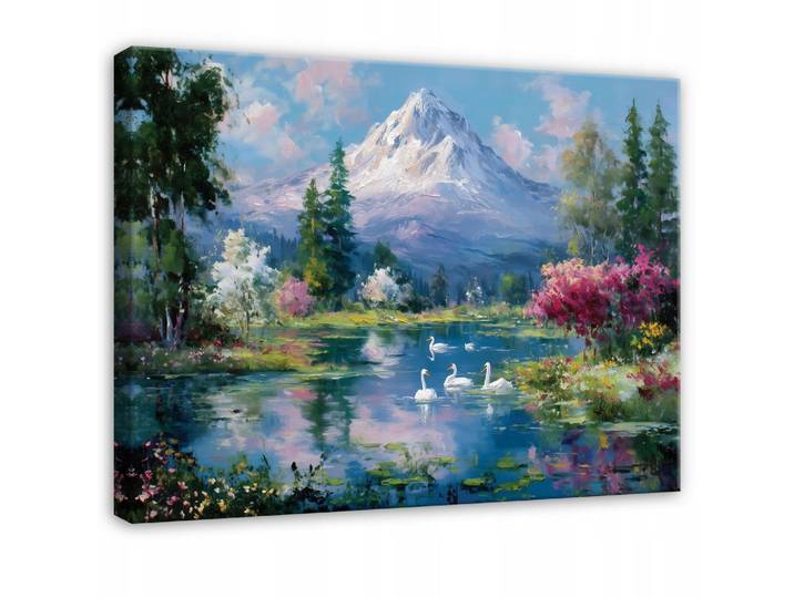 LEINWANDBILD Gebirge Landschaft Blau 120x80 cm