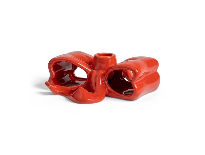 &klevering - Ribbon Kerzenhalter, rot