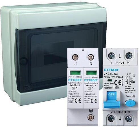 Ettroit Quadro Di Campo Ac Monofase 3kw Light Impianto Fotovoltaico Centralino 8 Moduli Waterproof Ip65