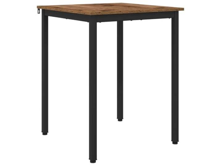 Quadratischer Esstisch 60 x 60 x 75 cm aus technischem Holz mit Struktur Robuste Tischplatte, stabile Metallkonstruktion, modernes Design, einfache Wartung, sofortige Verwendung