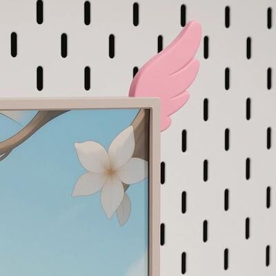 Uplift Essentials 3D Printed Monitor Wing Ornaments   Kawaii E Sports Room Decor & Creative Gift pink