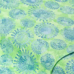 Baumwollstoff Batik-Mandala "Mona", blau/grün