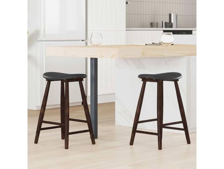 UYPTERF Esszimmerstühle 2 STK Massives Gummiholz Hellbraun Kegelförmige Beine, Mid-Century Design, pflegeleicht, feuchtes Tuch, langlebige Konstruktion
