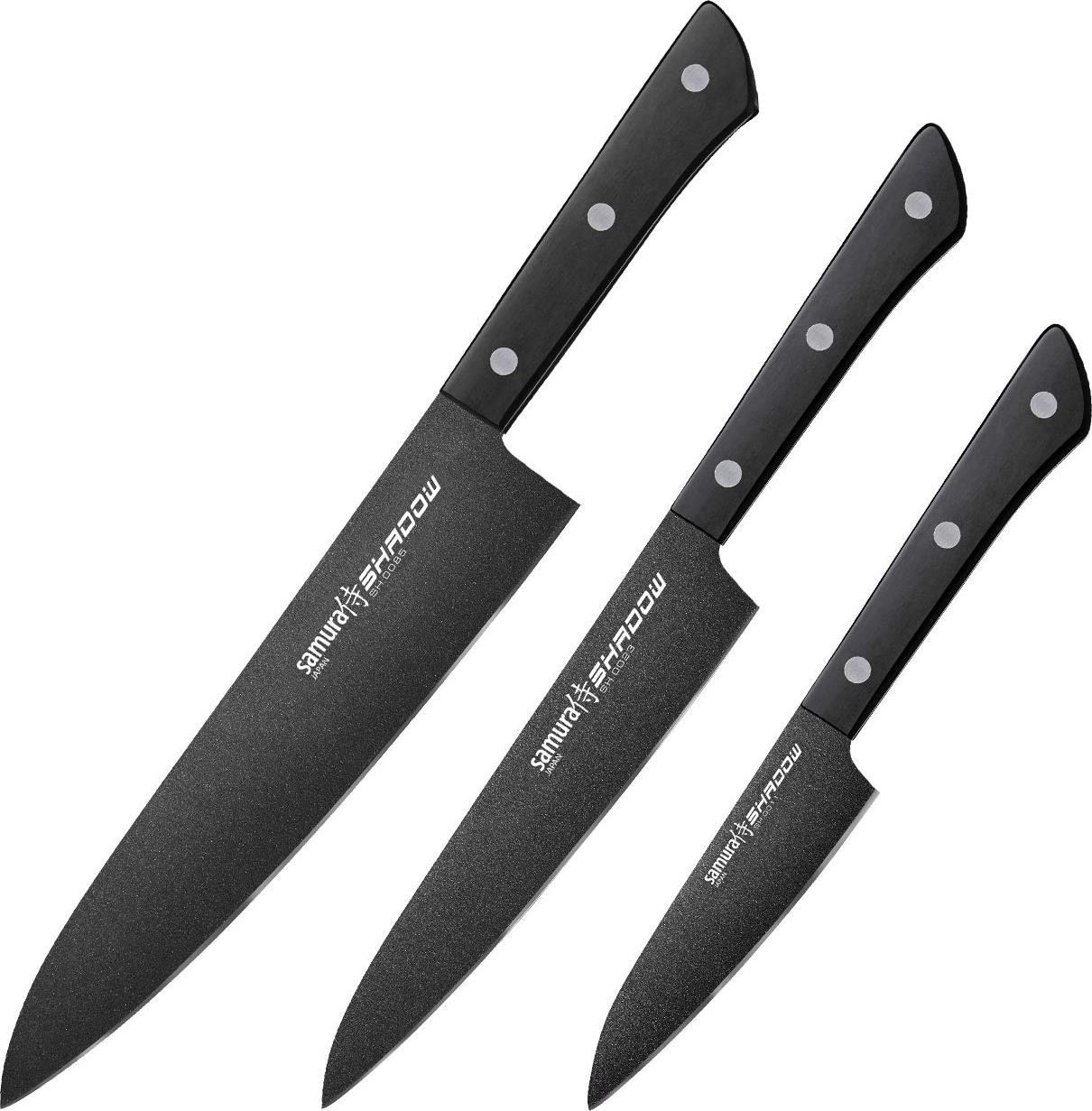 Samura Shadow set van 3 chef-schilmesjes SH0220