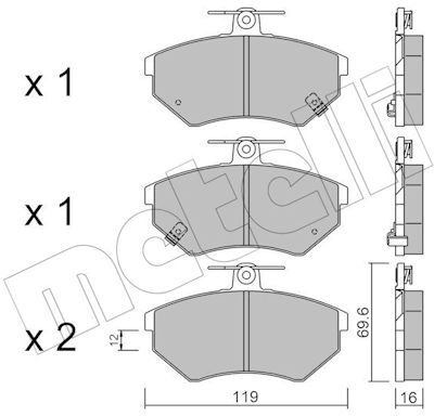 Metelli Bremsbelagsatz, Scheibenbremse 22-0050-5 Für Piaggio