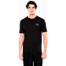 EA7 für Herren. 7M001331_AF13739 Schwarzes T-Shirt mit Rundhalsausschnitt (XL), Lässig, Baumwolle, Kurzarm
