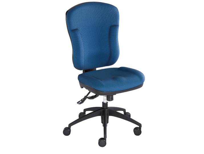 Siège de bureau SACHA Tissu polyester Bleu Hauteur réglable - Dossier Roulettes