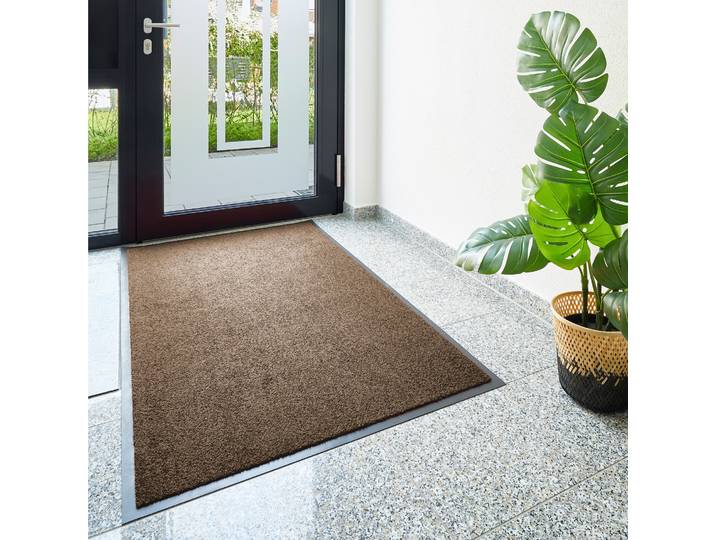 Fussmatte GOODPRODUCT Emil, Made in Netherlands , braun, B:60cm H:6mm L:180cm, Polyamid, Teppiche, Fussmatte, Schmutzfangmatte, Uni Farben, rutschhemmend, waschbar (Handwäsche)