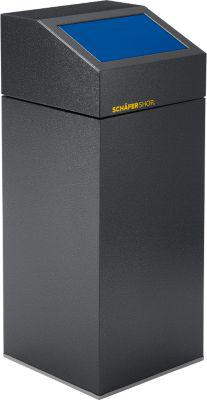 Schäfer Shop Select Wertstoffsammelgerät WSG 55 E, 55 L, verzinktes Stahlblech, pulverbeschichtet, selbstschließend, blau