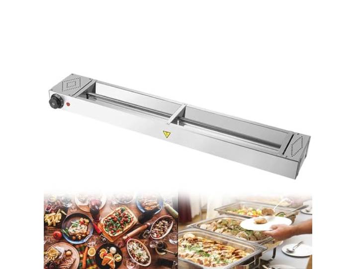 BOVDC Wärmelampe Küche Gastro, Wärmelampe Speisen Einstellbare Temperatur Edelstahl Wärmebrücke Küche Gastro, Speisenwärmer Lampe für Buffet, Hängende Lebensmittel Wärmelampe Essen Küche Restaurant