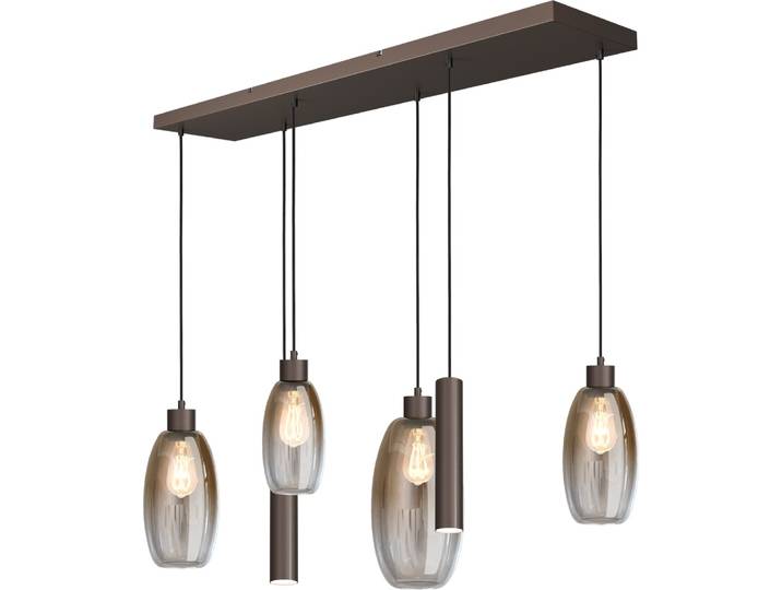 Glazen hanglamp Olive 4x glas - 2x Run - cacao Masterlight - 2431-15130256RC20233