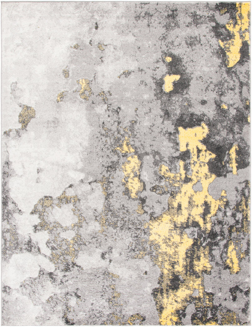 Rio Drury Abstract Area Rug Gray Rectangle 274 x 366cm