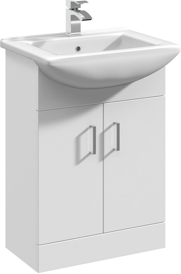 Nuie Mayford 550mm Single Bathroom Vanity with Integrated Ceramic Basin White 550mm W