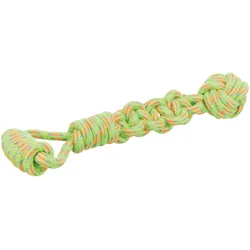 3x Trixie Knoten-Ball am Tau (Ballspielzeug Hund), Hundespielzeug