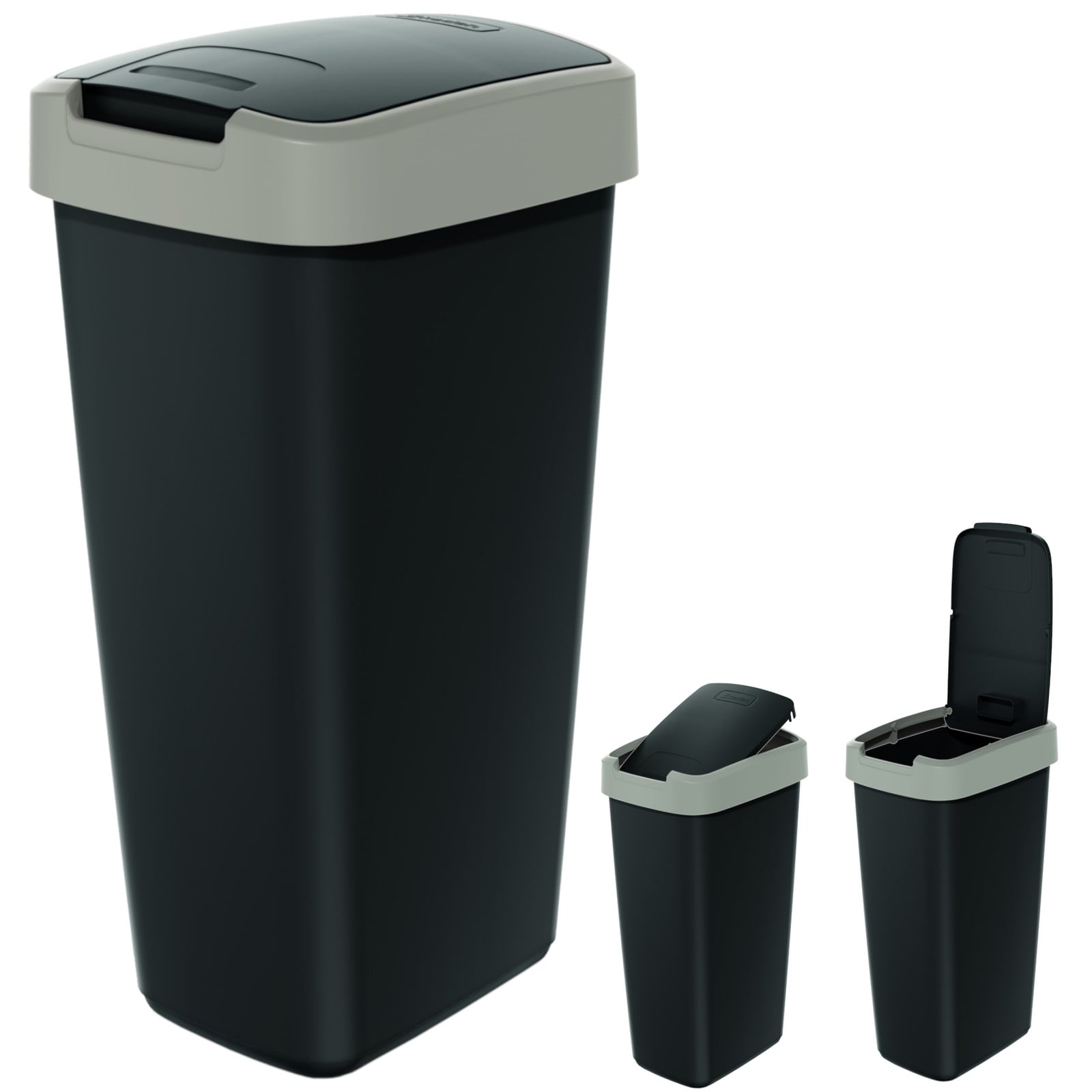Prosperplast Afvalbak COMPACTA Q NSAB25 - lichtbruin / zwart