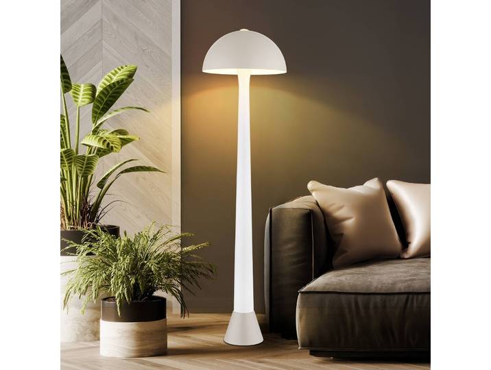 Globo Stehlampe Merlin, creme / amber, für Wohn- / Esszimmer, Metall, Stehlampe