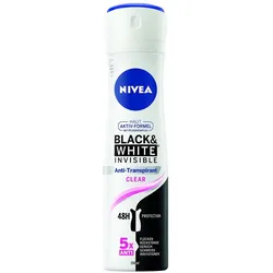 4x Nivea, Deo, Black & White Invisible Clear Spray (Spray, 150 ml)