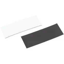 50 STKWiederbeschreibbare Magnetetiketten, Magnetstreifen 30 x 80 mm, Ferrit, PET, weiß