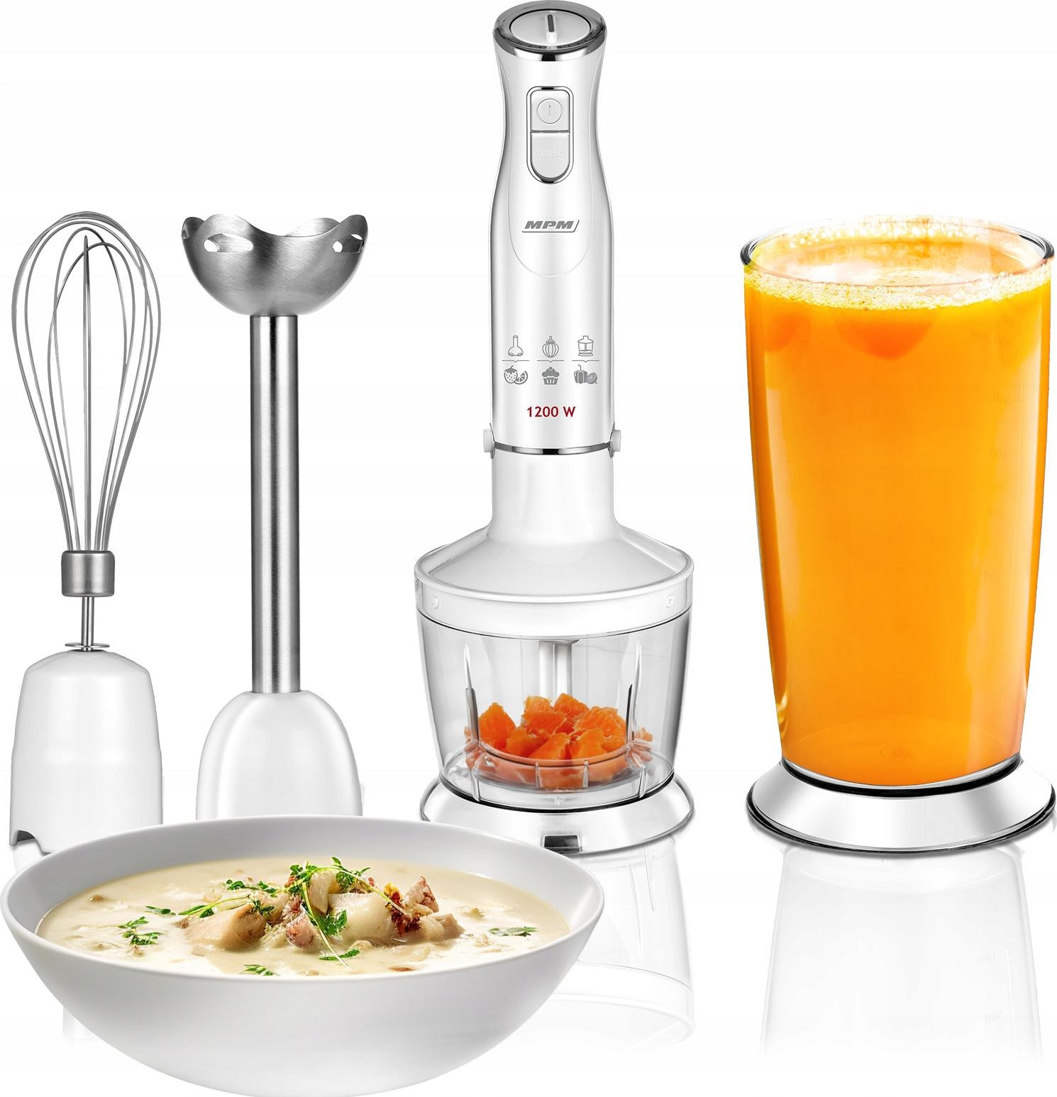 MPM MBL-43 Draagbare Stabmixer Set, Wit