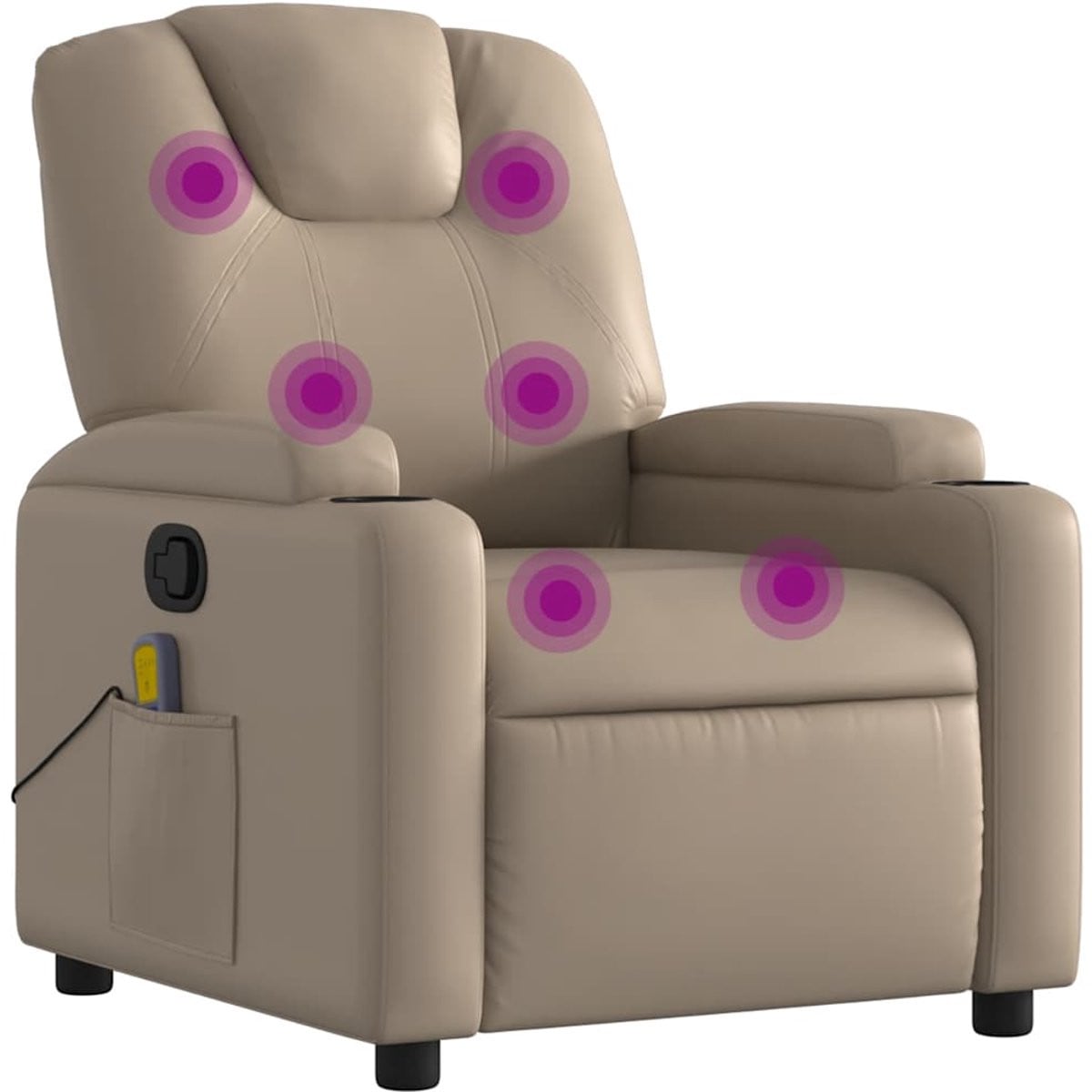 vidaXL Massagestoel - Verstelbare relaxstoel in kunstleer - Cappuccinokleurig