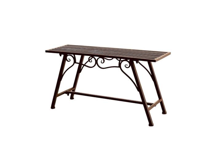 DanDiBo Gartenbank Metall Braun 83/27/45 cm, 83x45x27 cm, Gartenmöbel, Gartenbänke