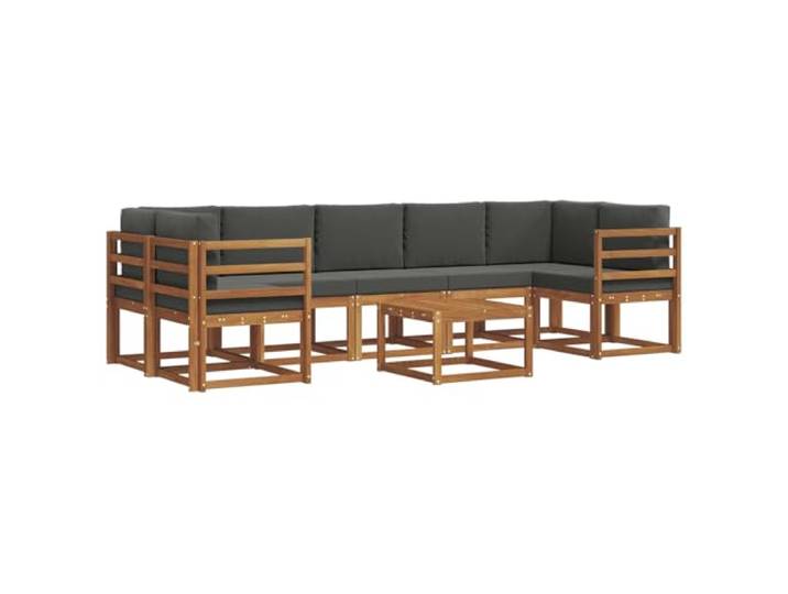 PUGYNBK Sofaset für den Außenbereich, 8-teilig, Akazienholz Modularer Lattenrahmen, robust, für Garten, Terrasse und Pool