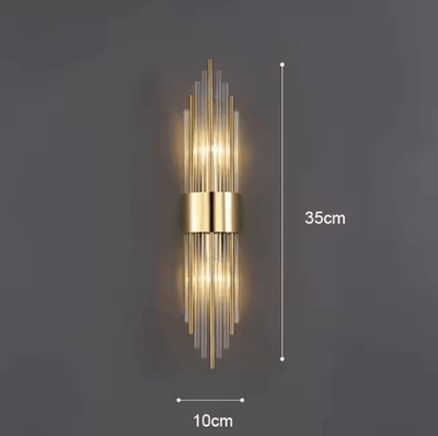Inspire Curations Luxury Gold Crystal Glass Tube Wall Sconce 1 Piece cool White(5500 7000k)