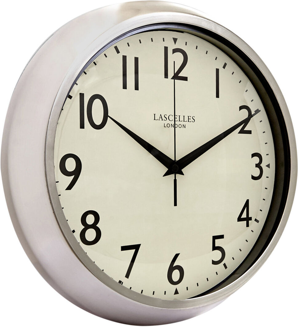 Roger Lascelles Clocks Chrome Wall Clock With Sweep Seconds Hand - 30cm Chrome 30cm W X 30cm H