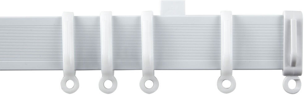 17 Stories Minkah White Plastic / Acrylic Single Curtain Track White 210cm W