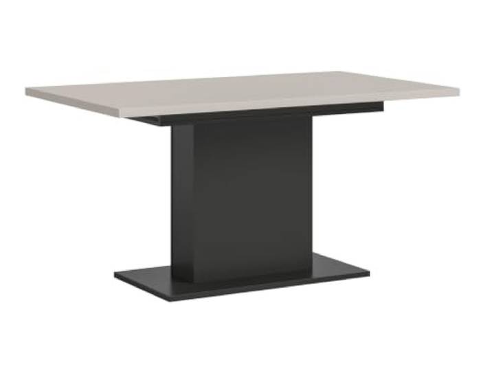 Aileenstore Esstisch Oslo ausziehbar 150-190 cm, Säulen-Fuß, Tischplatte Kaschmir/Gestell Grau, 150x76x90 cm