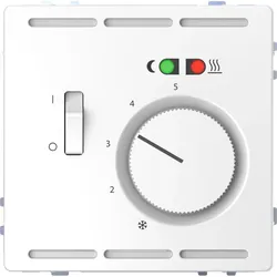 Merten MEG5764-6035 Fußbodentemperaturregler 230V mit Schalter und Zentralplatte, Lotosweiß, System Design MEG57646035