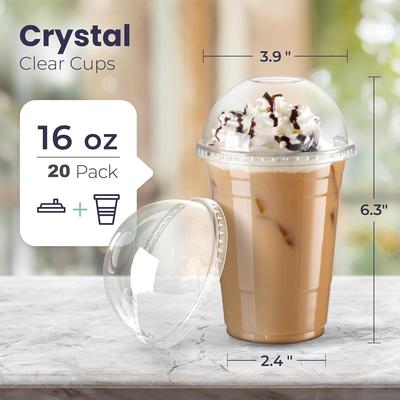 The Handy Homestead Clear Plastic Fruit Cups With Dome Lids For Parfaits 16oz