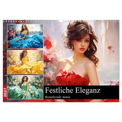 Festliche Eleganz. Bezaubernde Anmut (Wandkalender 2027 DIN A3 quer), CALVENDO Monatskalender