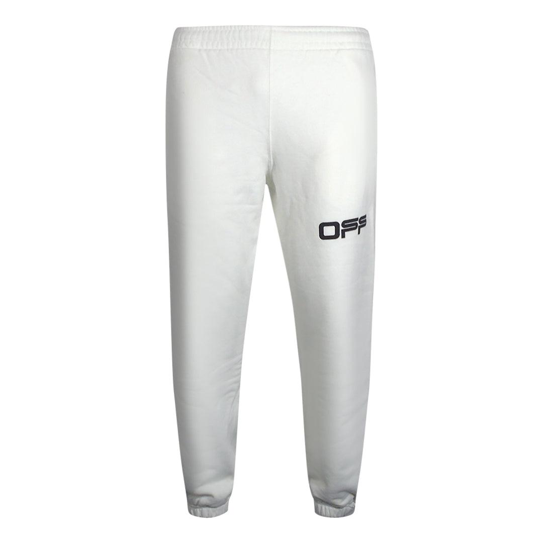 Gebroken witte witte joggingbroek met luchthaventapelogo