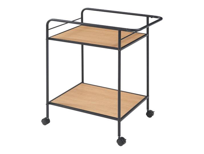 [en.casa] Servierwagen Hole, Eichefarben, Metall, 62x72x45 cm, Esszimmer, Servierwagen