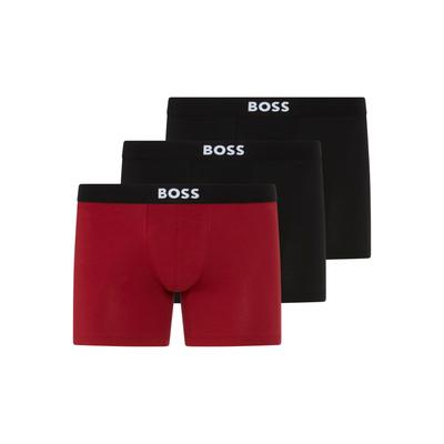 Trunk BOSS "3P BOSS ONE", Herren, Gr. XXL, rot (open rot 641), Jersey, Obermaterial: 95% Baumwolle, 5% Elasthan, Unterhosen