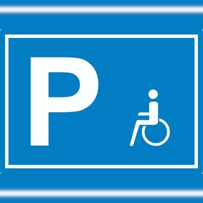 HB-Druck Behinderten Parkplatz Aufkleber waagerecht A8 (52x74mm)