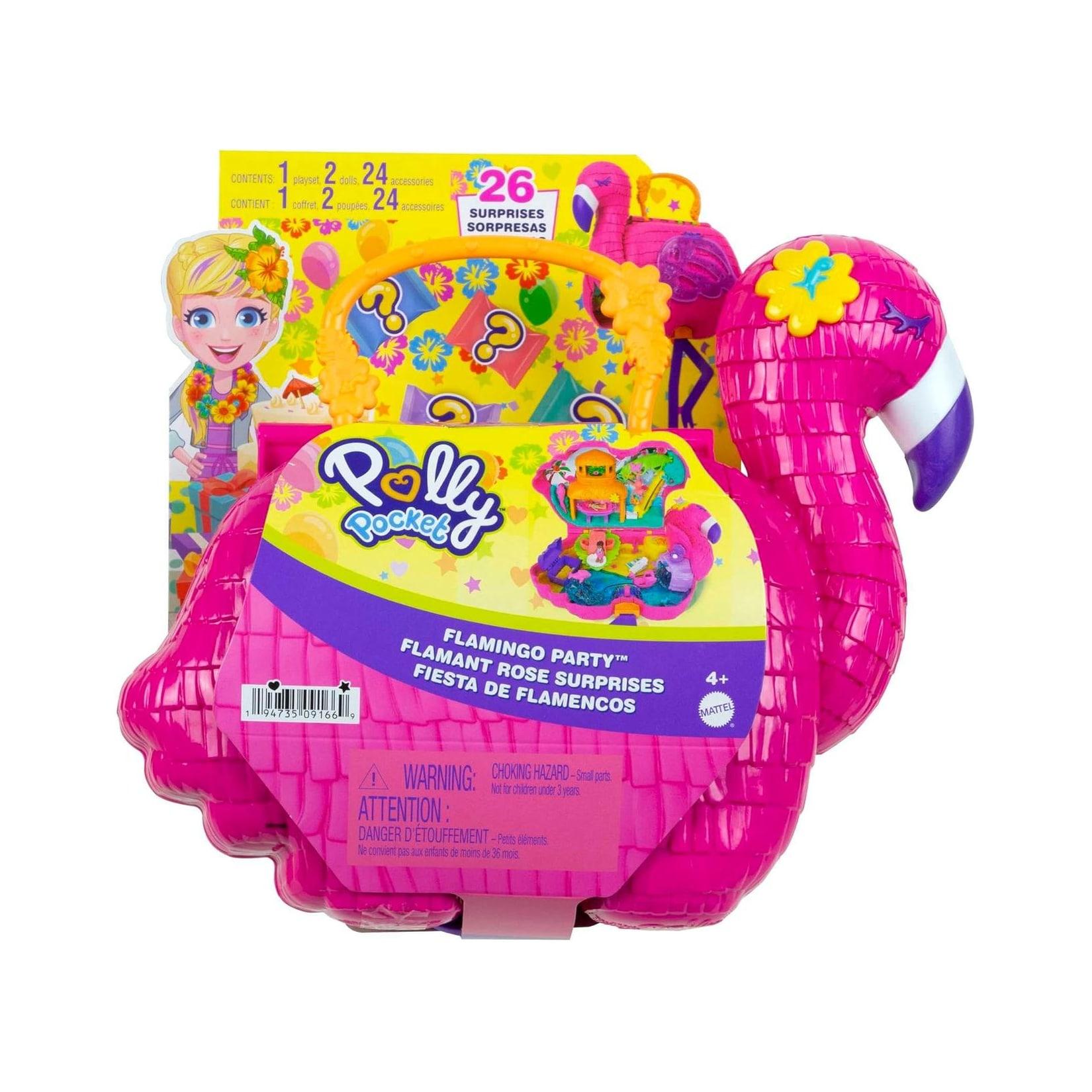 Mattel HJN76 - Polly Pocket - Spielset mit 26 Überraschungen, Flamingo-Party (HGC41)