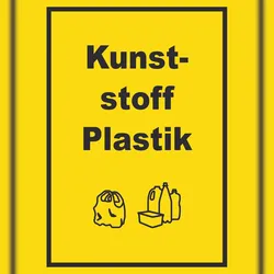 HB-Druck Kunststoff Plastik Mülltrennung Schild Text Symbol shopping bag hochkant A1 (594x841mm)