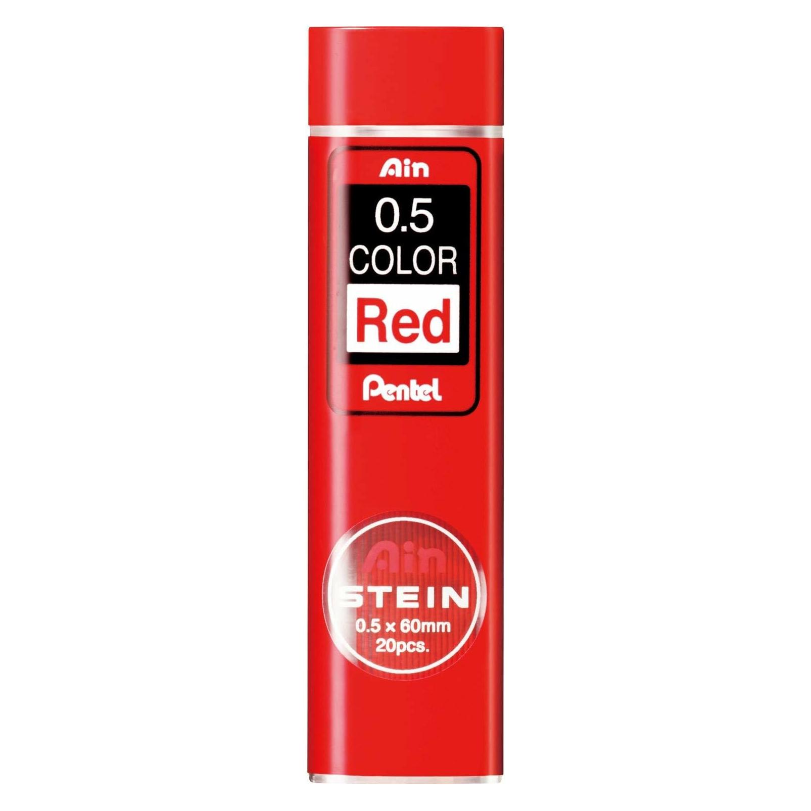 Pentel 20 Ain STEIN C275-RD Bleistiftminen rot 0,5 mm (20 Stk., 0.50 mm) (C275-RD)