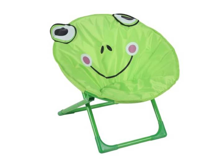 Relaxdays Fauteuil pliant pour enfant\, intérieur extérieur motif grenouille\, H x L x P 47 x 50 x 48 cm\, vert