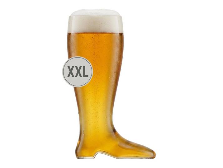 Rastal Riesen-Bierstiefel XXL transparent 2,0 Liter, Transparent, Glas, Gläser, Biergläser